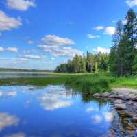 Side view of the lake at lake Itasca state park, Minnesota