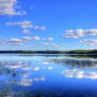 Skies and Clouds over the Park at lake Itasca state park, Minnesota