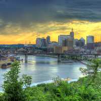 River Through the City in St. Paul, Minnesota