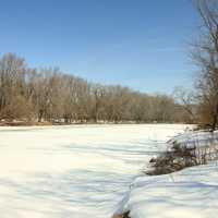 Icy River landscape at Minnesota Valley State Park, Minnesota