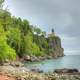 Cloudy shoreline at Split Rock lighthouse Minnesota