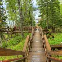 Walkway to the lake at Split Rock lighthouse Minnesota