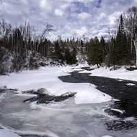 Scenic Temperance River and Landscape with trees in Minnesota