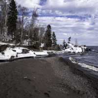 Temperance River Empties into Lake Superior at Temperance River State Park, Minnesota