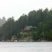 House on lake at Voyaguers National Park, Minnesota