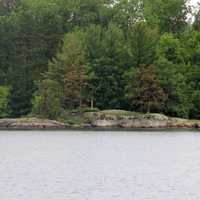 Shore of Kabetogama on a rainy day at Voyaguers National Park, Minnesota