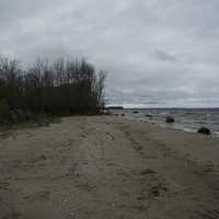 Cloudy Skies and Shoreline of Lake of the Woods, Minnesota