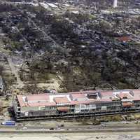 Casino Barges floating on the shore in Biloxi, Mississippi after Hurricane Katrina