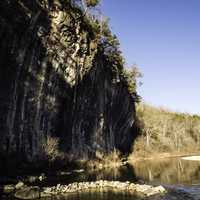 Cliffs along the river landscape at Echo Bluff State Park, Missouri