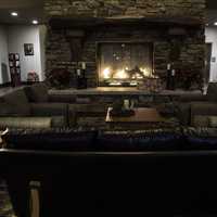 Indoors Fireplace at the Betty Lea Lodge at Echo Bluff State Park, Missouri