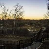 Outdoors Balcony at Dusk at Echo Bluff State Park, Missouri