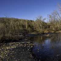 Shoreline and Current River Landscape at Echo Bluff State Park, Missouri