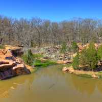 Into the pond at Elephant Rocks State Park