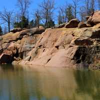 Rock slab on bank at Elephant Rocks State Park