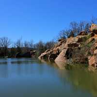 Shoreline of the pond at Elephant Rocks State Park