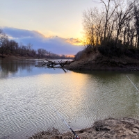 Fishing into the sunset at Fishpot creek