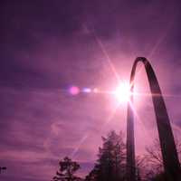 Arch, sun, and sky in St. Louis, Missouri