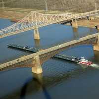 Boat under Bridge in St. Louis, Missouri