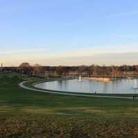 View of lawn in front of art Museum in St. Louis, Missouri