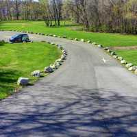 Path with rocks on side in St. Louis, Missouri