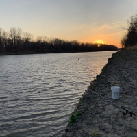 Sunset on the missouri at Centaur Chute