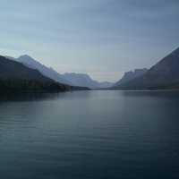 Lake Landscape with hills in Glacier National Park, Montana