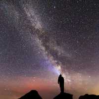 Milky Way at night at Glacier National Park, Montana