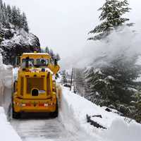 Snowplow in the winter at Glacier National Park