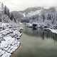 Winter icy landscape on the middle fork