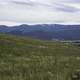 Hillside grass with tall mountains in the background in Helena