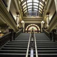 Large staircase inside the capital building in Helena