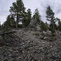 Rocky landscape near the top of Mount Helena