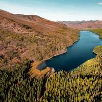 Large Lake landscape in Flathead National Forest