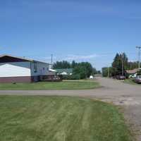 Looking east down B street in northern Wibaux in Montana