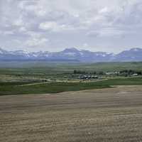 Small Town with mountains in the backdrop in Montana