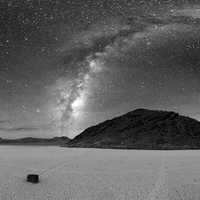 360 degree astrophotography view of Racetrack Playa at Death Valley National Park, Nevada