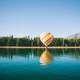 Hot Air Balloon touching down on Lake Tahoe
