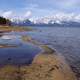 Scenic lakeshore landscape with mountains in Lake Tahoe