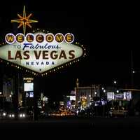 Las Vegas Sign at Night, Nevada