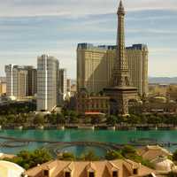 Las Vegas City View with Paris Hotel in front in Nevada