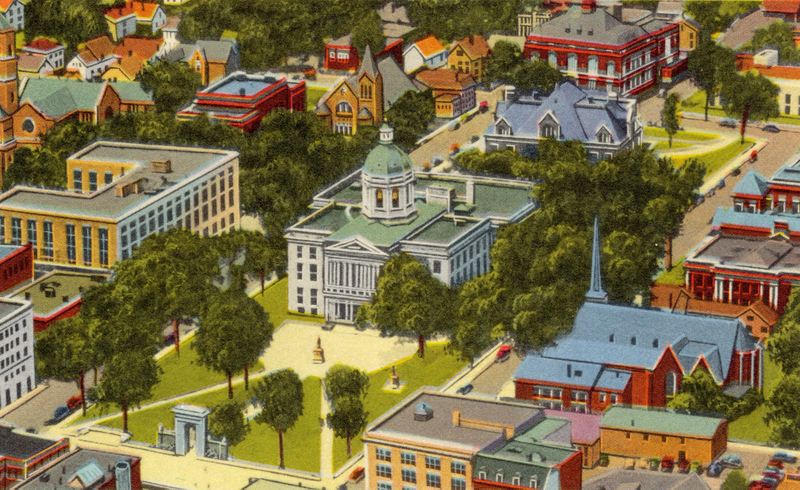 Aerial View Of State And City Buildings Concord New Hampshire Image 