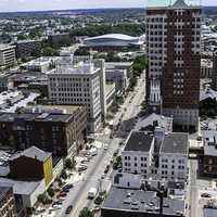 Downtown Buildings and Cityscape in Manchester, New Hampshire