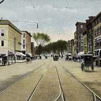 Elm Street view in 1905 in Manchester, New Hampshire