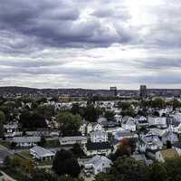 Panorama landscape of Manchester, New Hampshire from Rock Rimmon