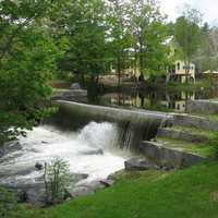 A small dam in the village of Chocorua in Tamworth, New Hampshire