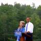Obama and Clinton doing a rally in Unity, New Hampshire