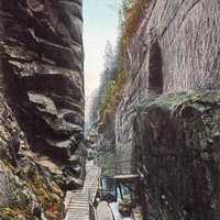 Scenic Cascades and waterfall in the flume in New Hampshire, 1915