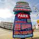 Fisheye photo Parking Lot Sign in City in Atlantic City, New Jersey