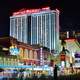 Night towers in streets of Atlantic City, New Jersey