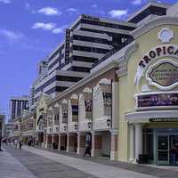 The Tropicana from the boardwalk in Atlantic City, New Jersey